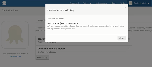 The generated key