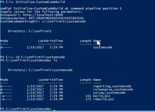 Entering the parameters in Powershell